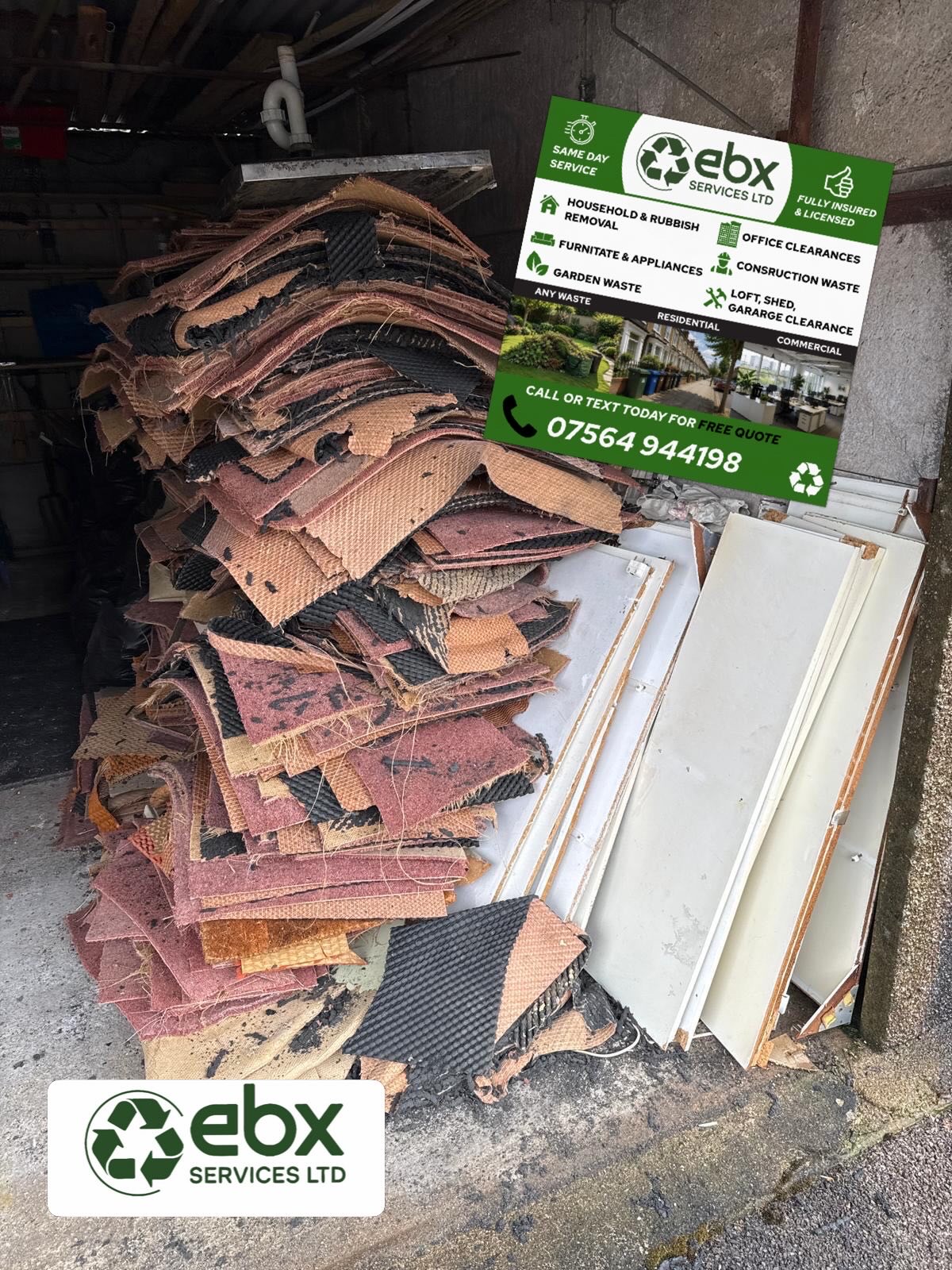 Carpet and household waste clearance job